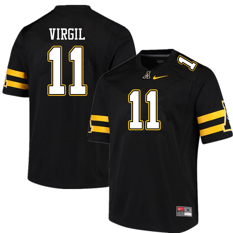 Men #11 Jalen Virgil Appalachian State Mountaineers College Football Jerseys Sale-Black